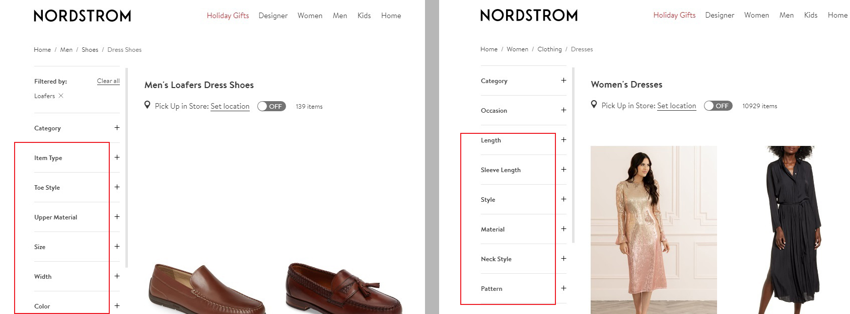different product filtering on collections