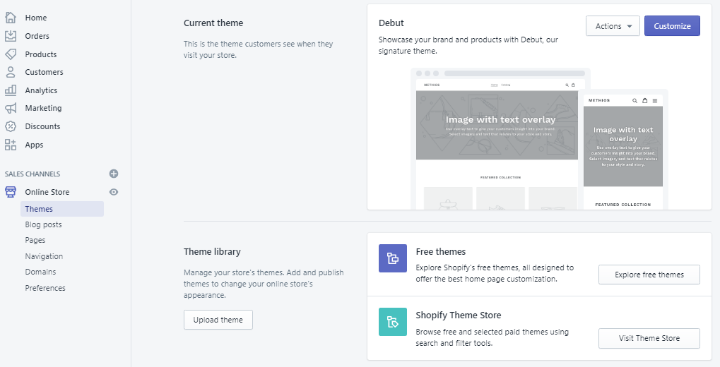 choose theme for shopify store